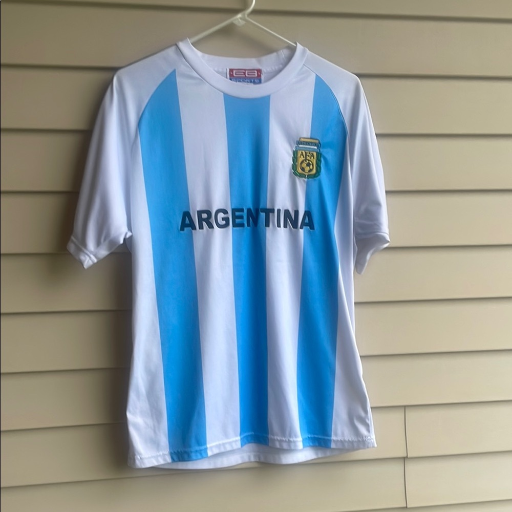 Argentina Soccer Jersey in Blue and White